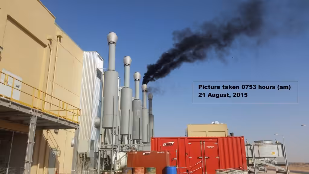 Start Prime Power Kraftwerk in Saudi Arabien, raucheder Kamin